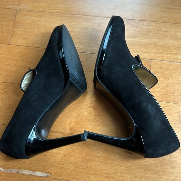 Peter Kaiser Holm High Front Court Black Suede Heels with Tassels Size 9 - Picture 14 of 16